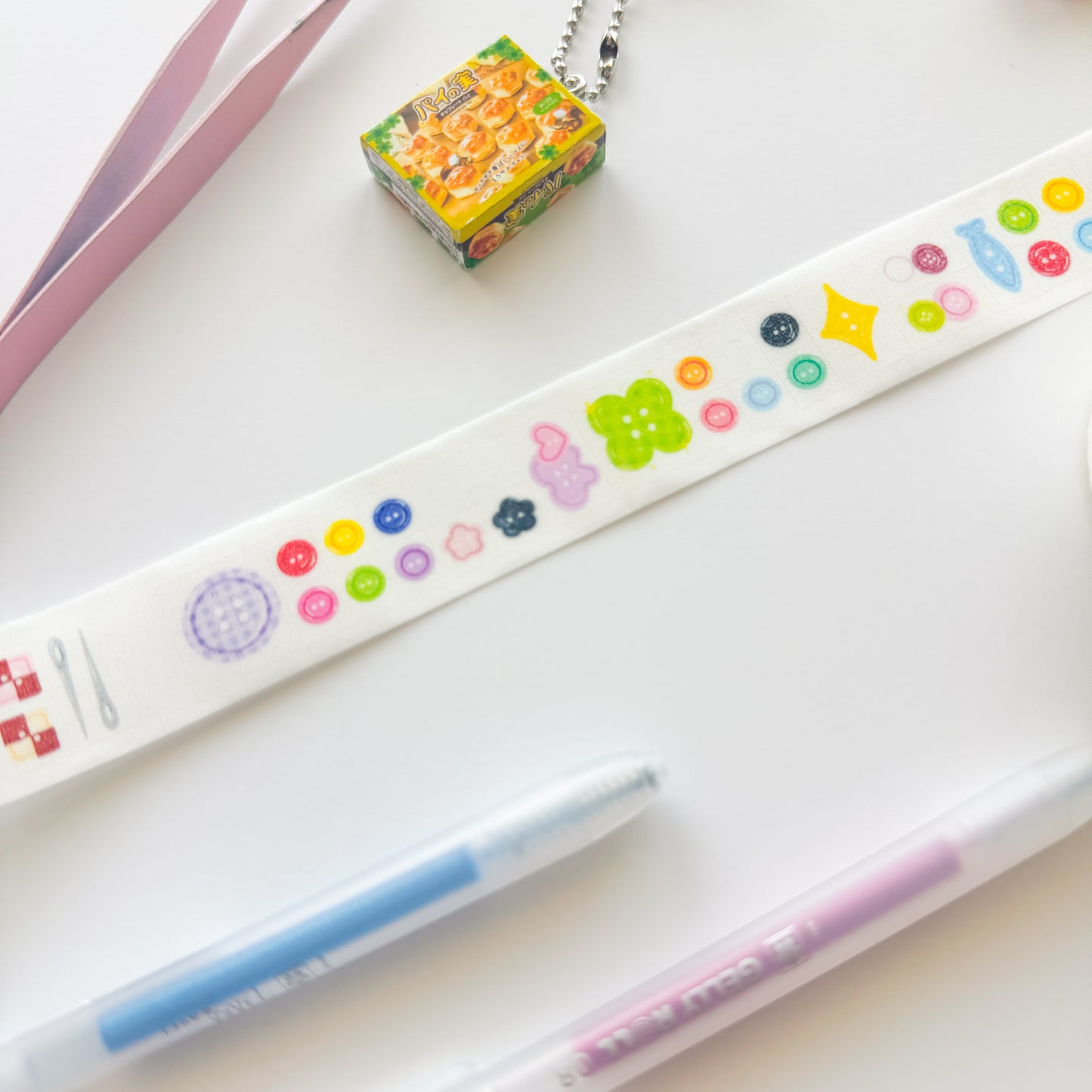 Misprinted Buttons Die Cut Glittery Sticker Roll