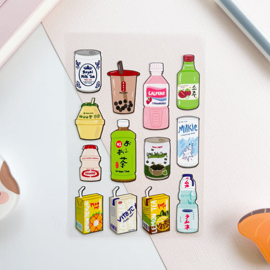 Asian Drinks Sticker Sheet