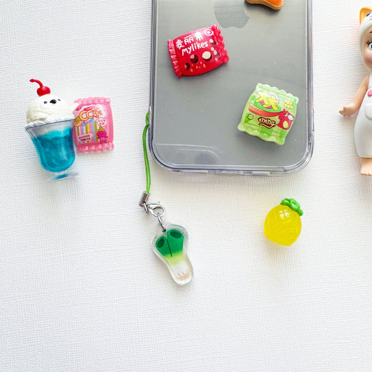 Green Onion Phone Charm