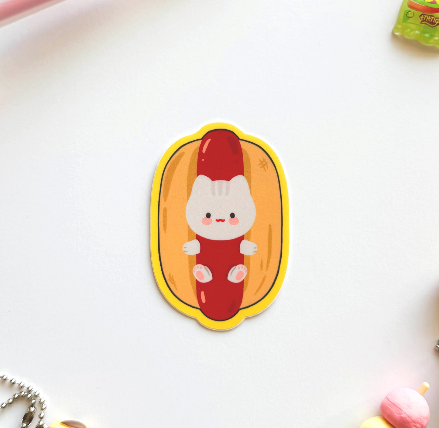 Hot Dog Peko Vinyl Sticker