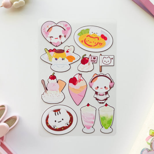 Maid Cafe Glittery Sticker Sheet