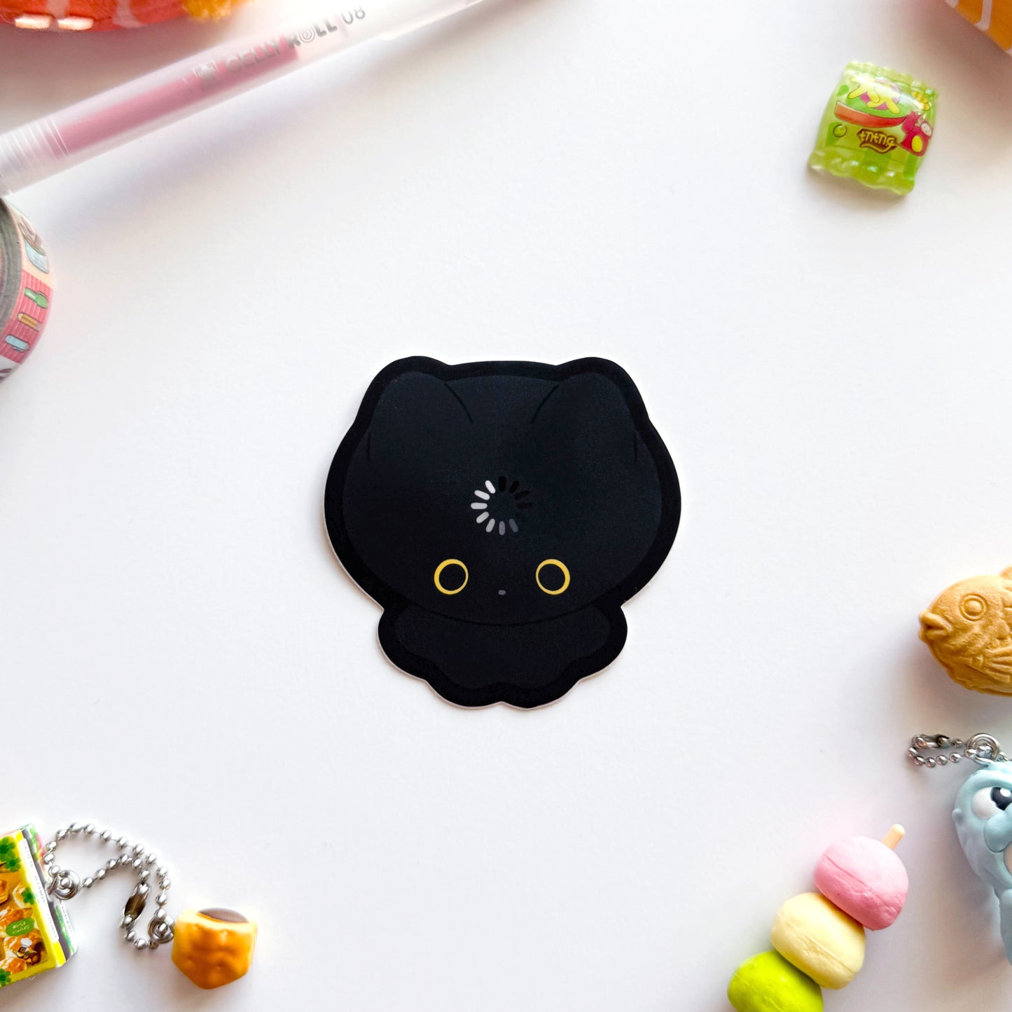 Head Empty Void Black Cat Vinyl Sticker