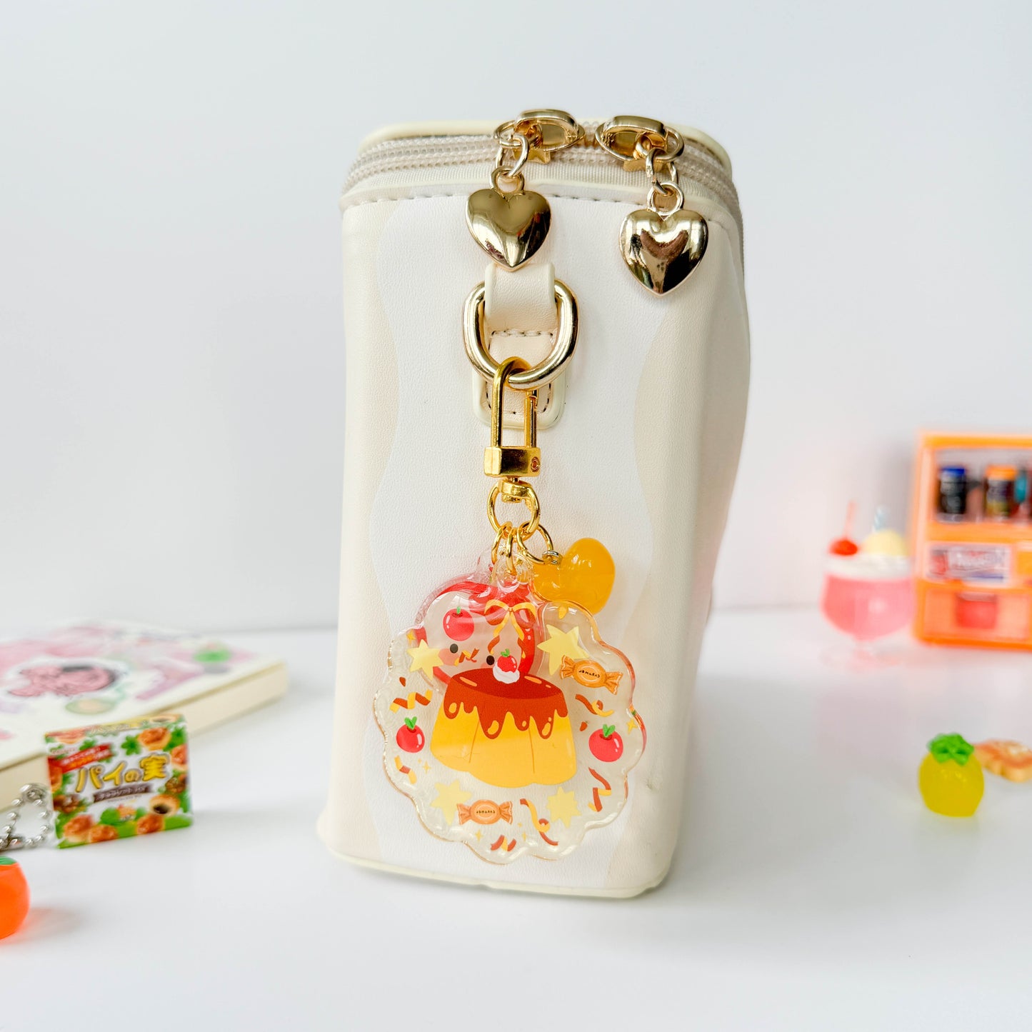 Flan Trinket Charm Keychain