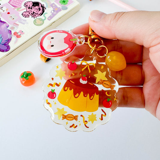 Flan Trinket Charm Keychain