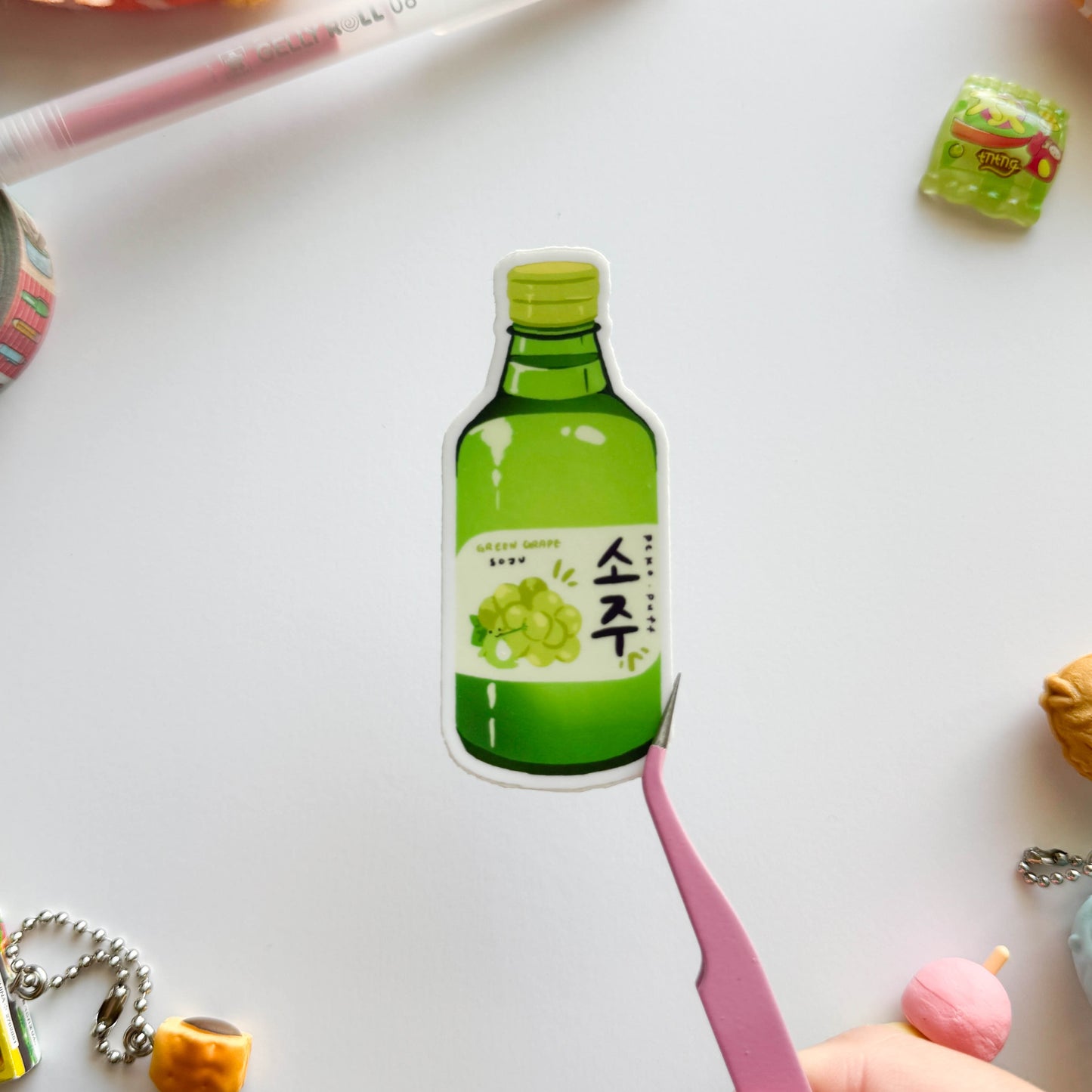 Green Grape Soju Vinyl Sticker