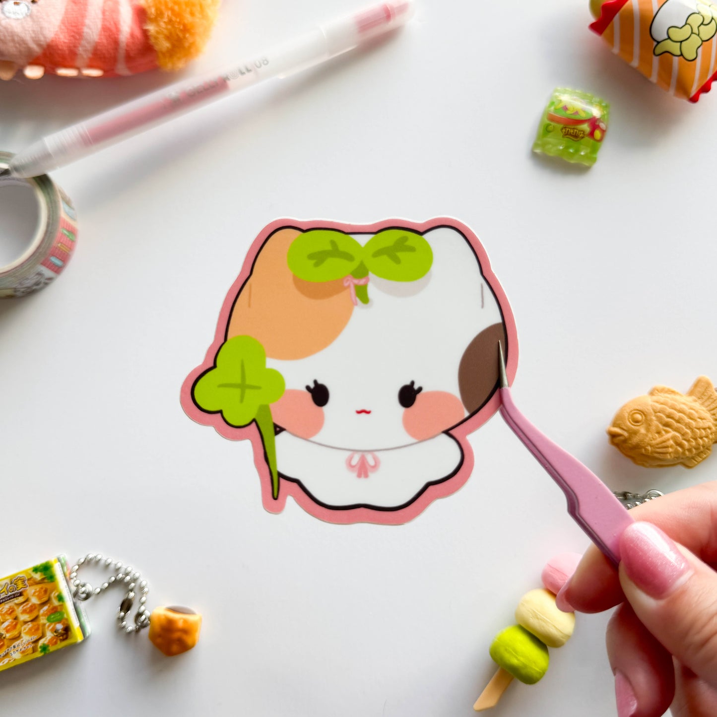 Puff Sprout Cat Vinyl Sticker