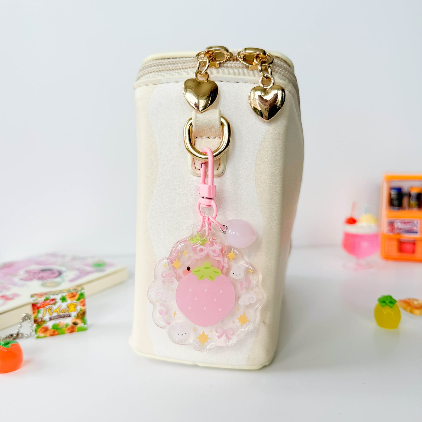 Strawberry Trinket Charm Keychain