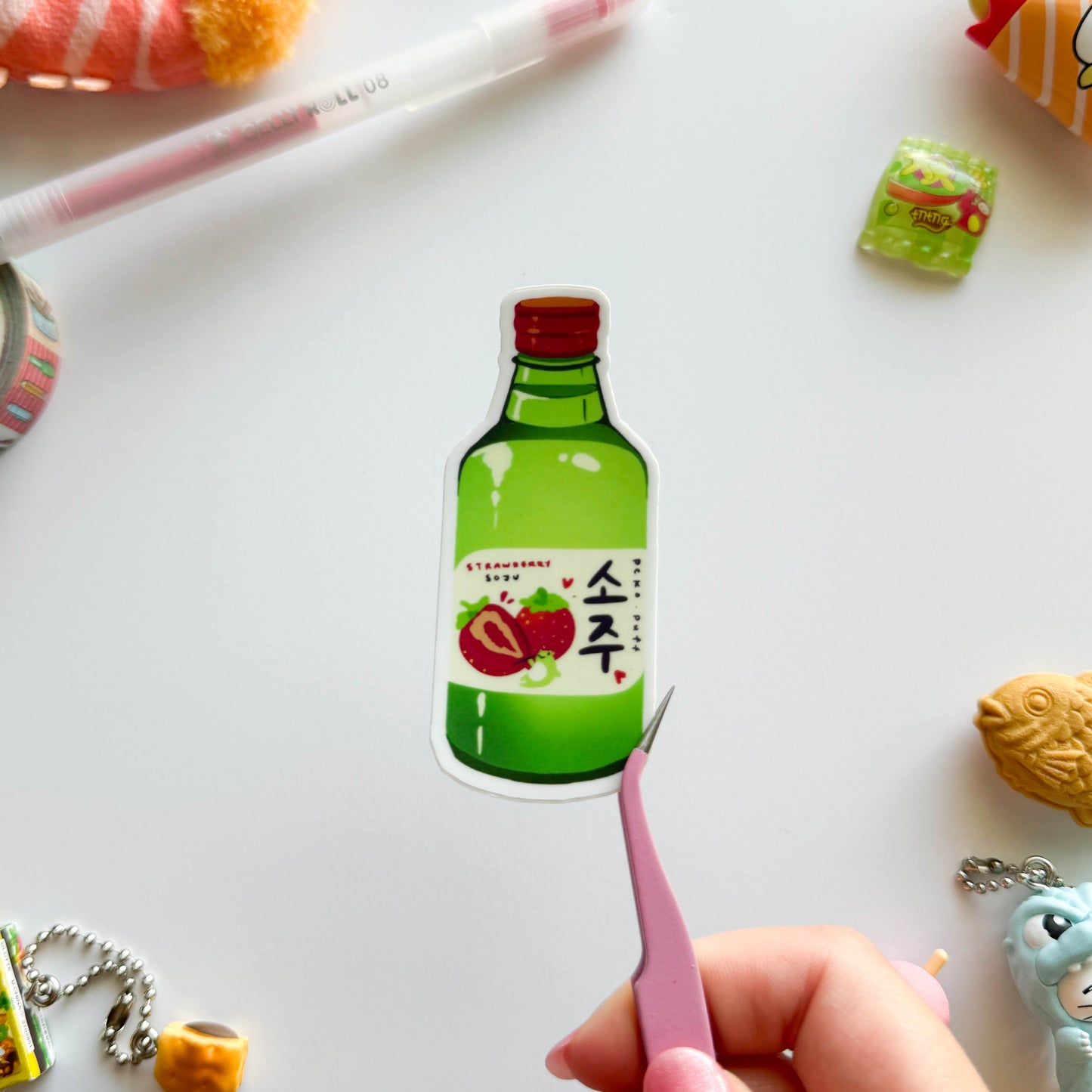 Strawberry Soju Vinyl Sticker