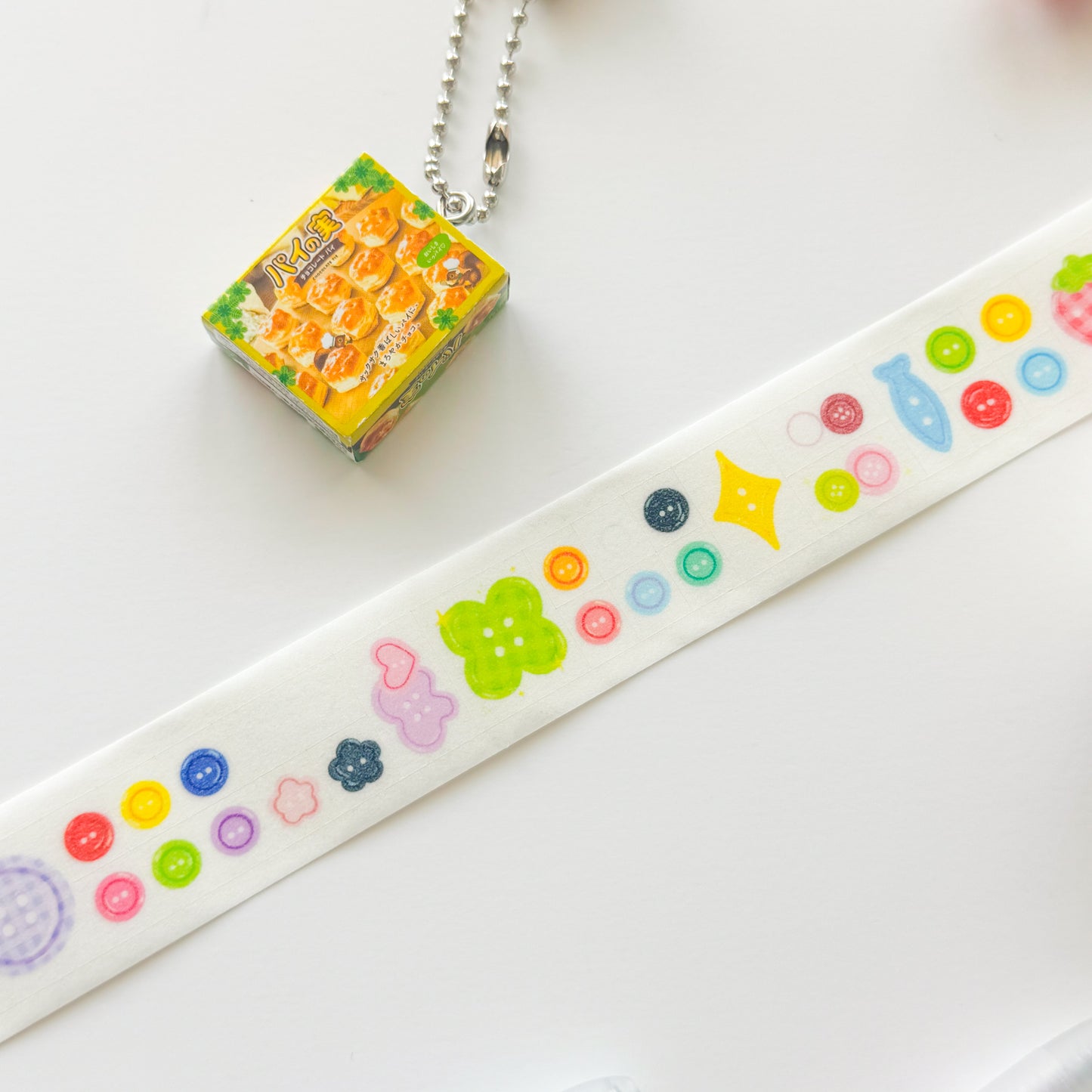 Misprinted Buttons Die Cut Glittery Sticker Roll