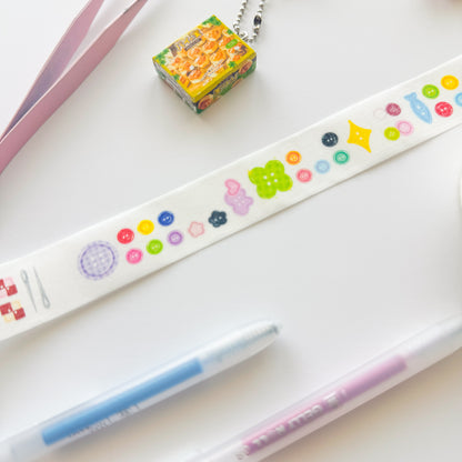 Misprinted Buttons Die Cut Glittery Sticker Roll