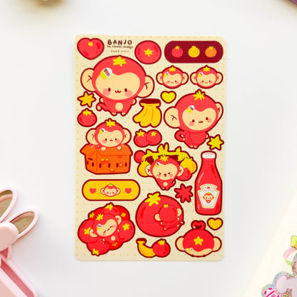 Banjo the Tomato Monkey Sticker Sheet