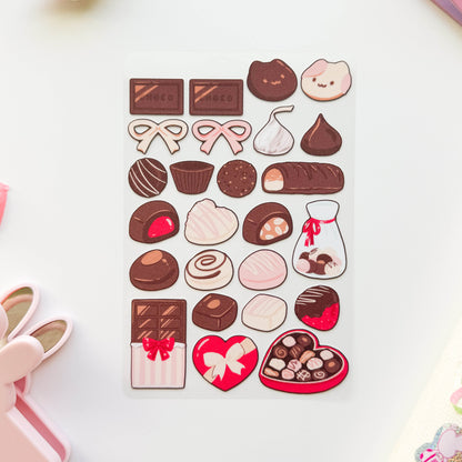 Chocolate Glittery Sticker Sheet