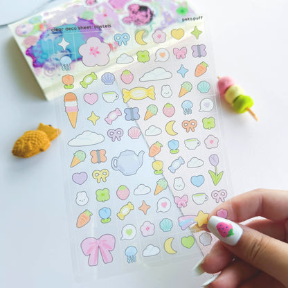 Clear Pastel Block Deco Sticker Sheet