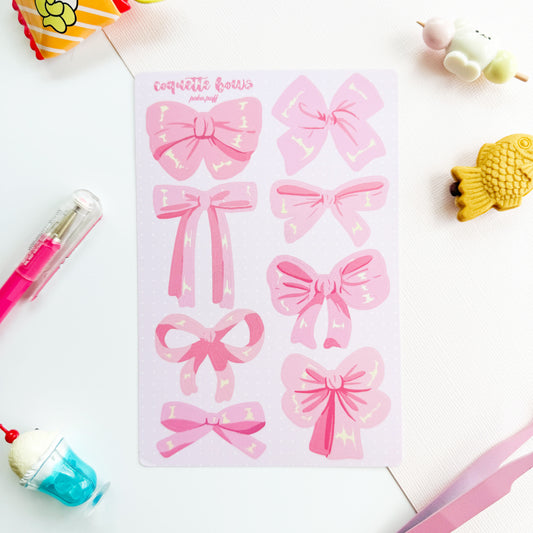 Coquette Bows Sticker Sheet