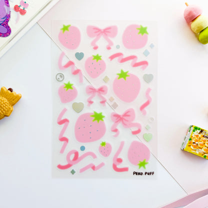 Coquette Strawberries Sticker Sheet