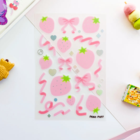 Coquette Strawberries Sticker Sheet
