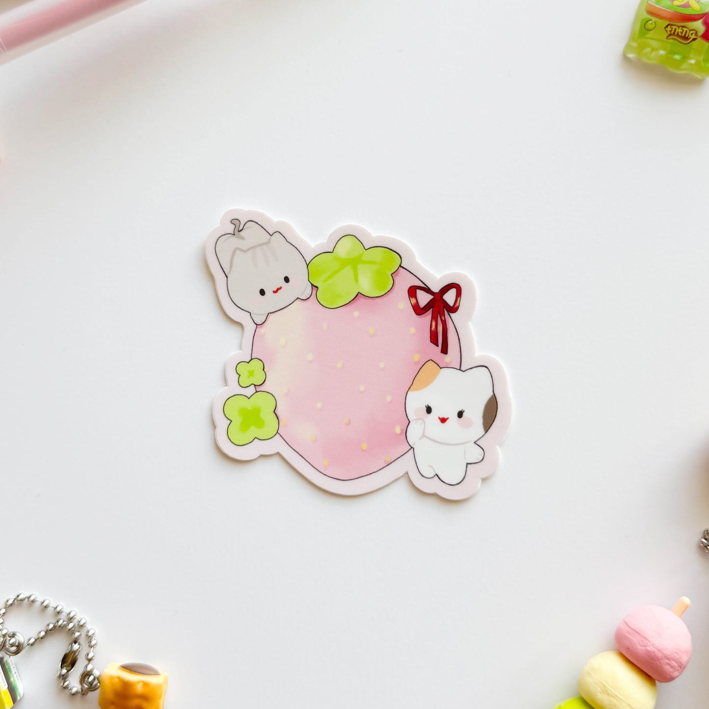 Coquette Strawberry Vinyl Sticker