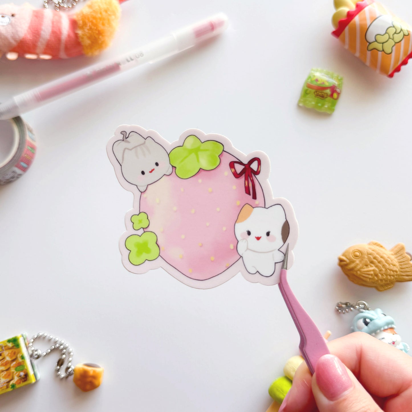 Coquette Strawberry Vinyl Sticker