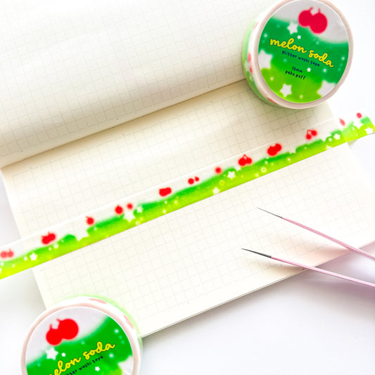 Melon Soda Glittery Washi Tape
