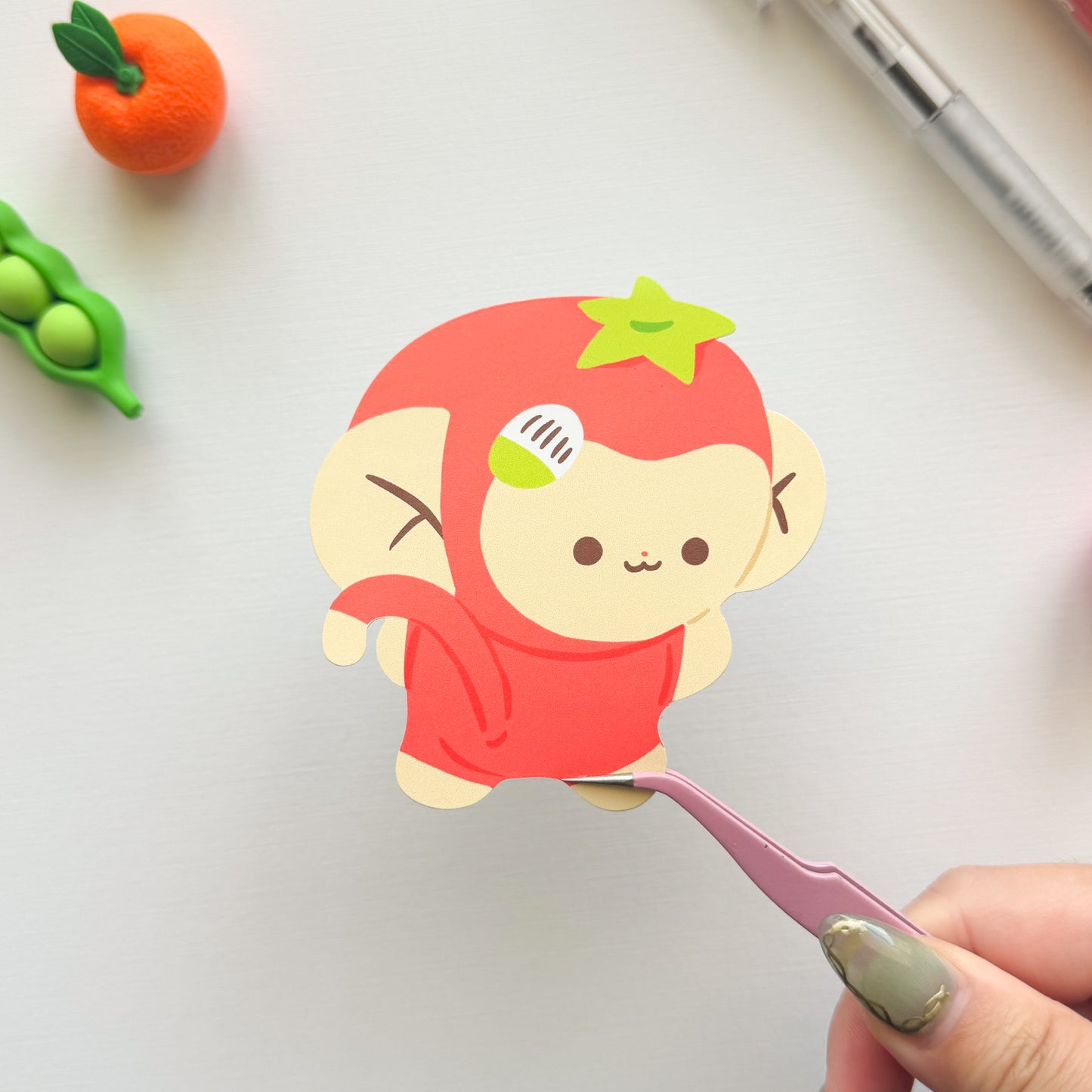 Clinging/Hanging Banjo Tomato Monkey Sticker