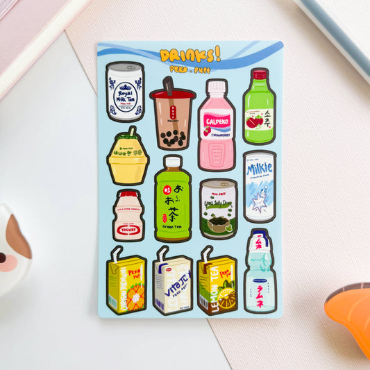 Asian Drinks Sticker Sheet