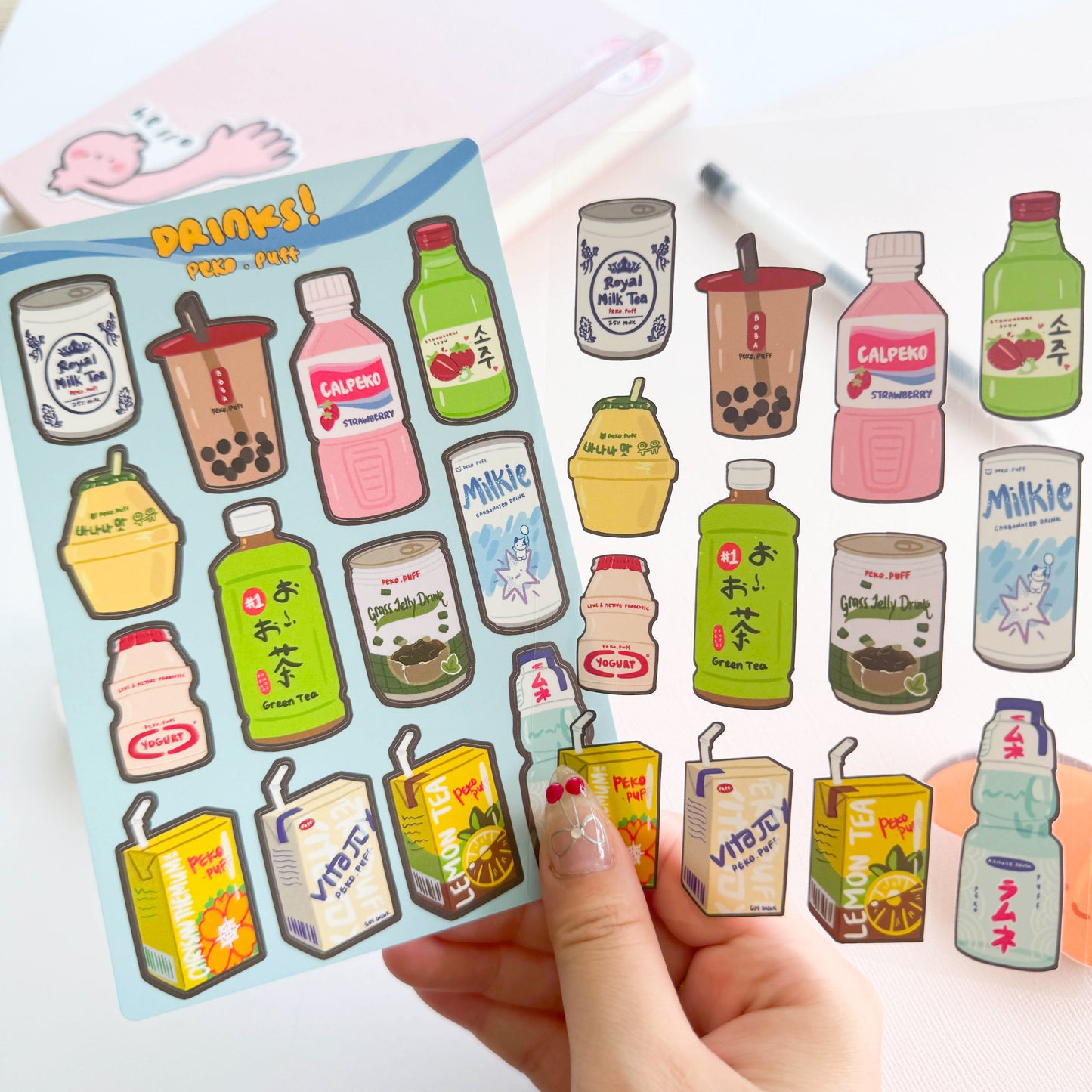 Asian Drinks Sticker Sheet