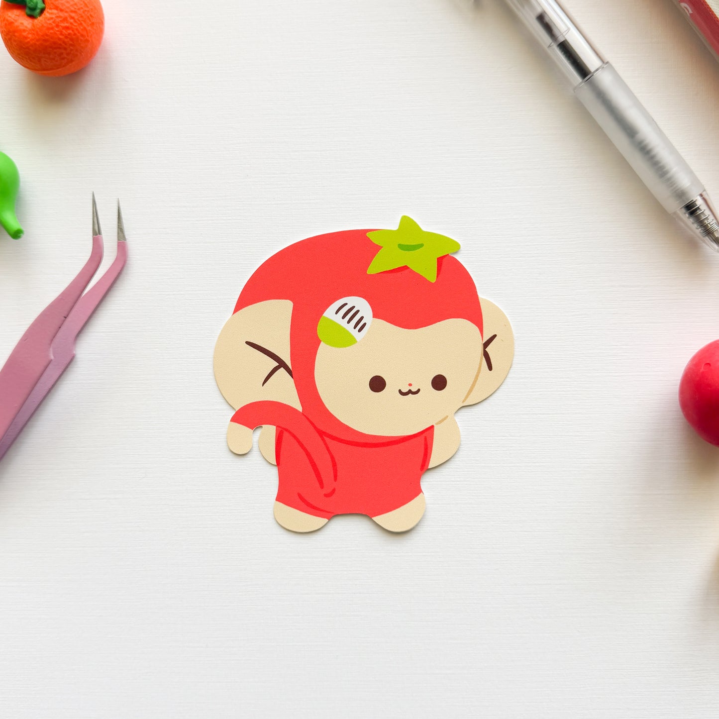 Clinging/Hanging Banjo Tomato Monkey Sticker