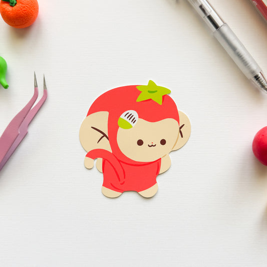 Clinging/Hanging Banjo Tomato Monkey Sticker