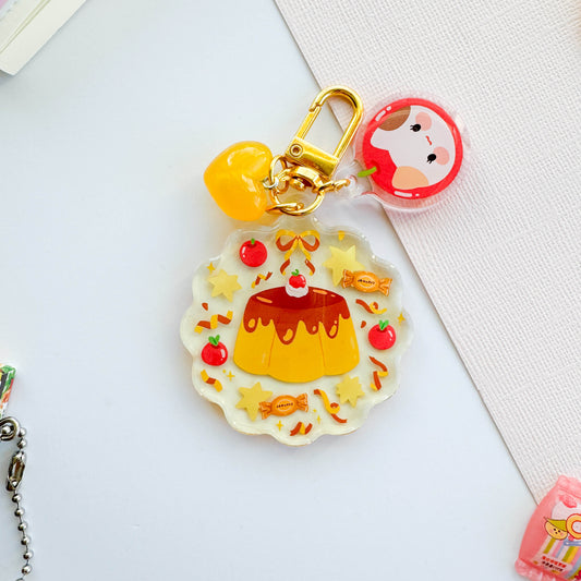 Flan Trinket Charm Keychain