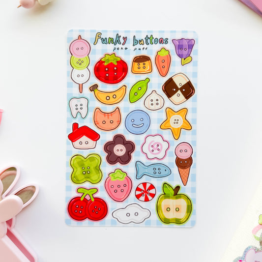 Funky Buttons Sticker Sheet