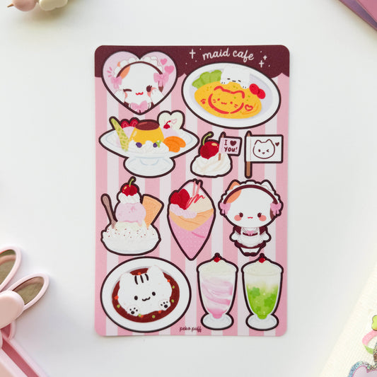 Maid Cafe Glittery Sticker Sheet
