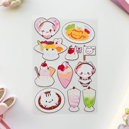 Maid Cafe Glittery Sticker Sheet