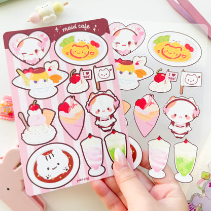 Maid Cafe Glittery Sticker Sheet