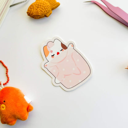 Sleepy Cat Puff Vinyl Sticker