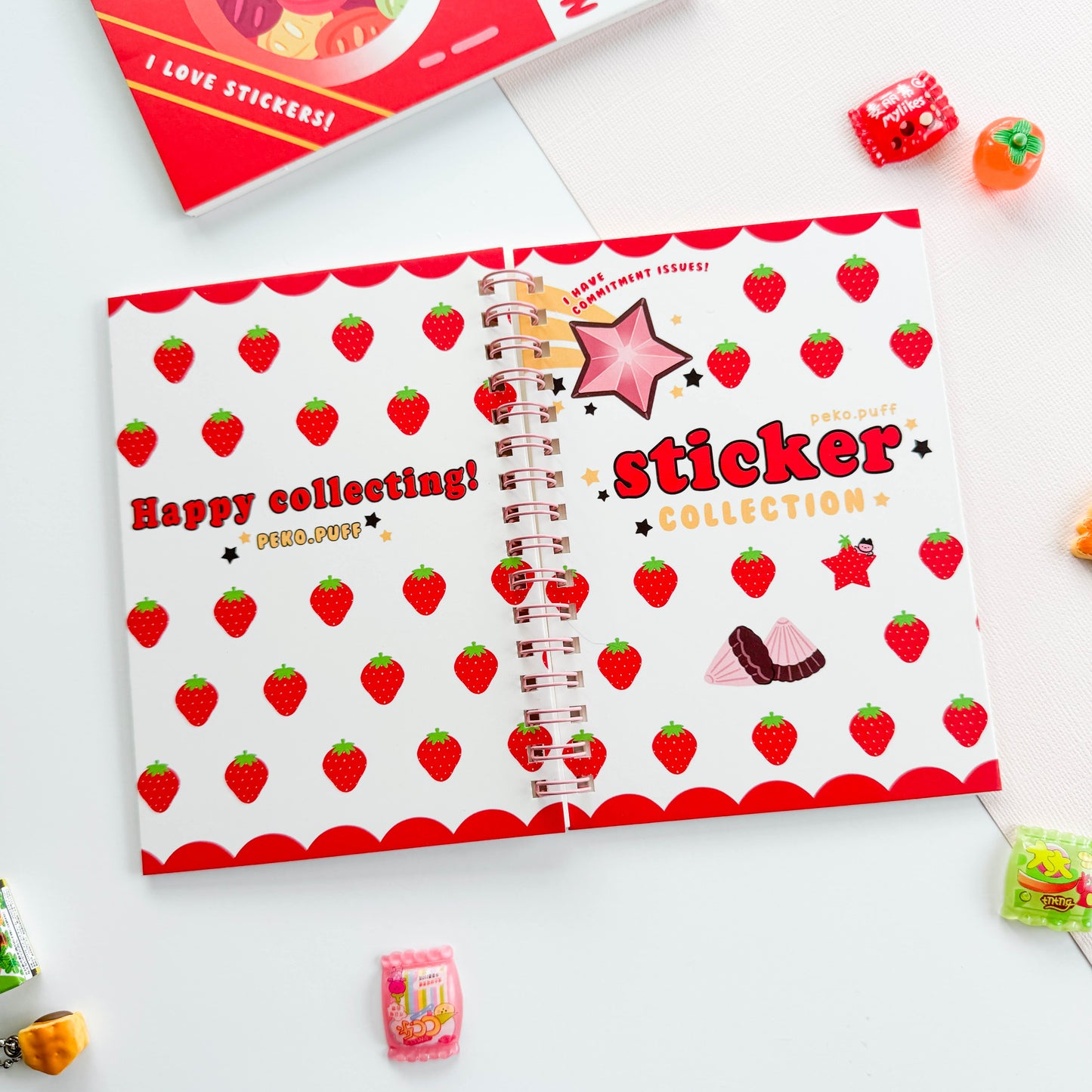 Strawberry Chocolate Mini Reusable Sticker Book
