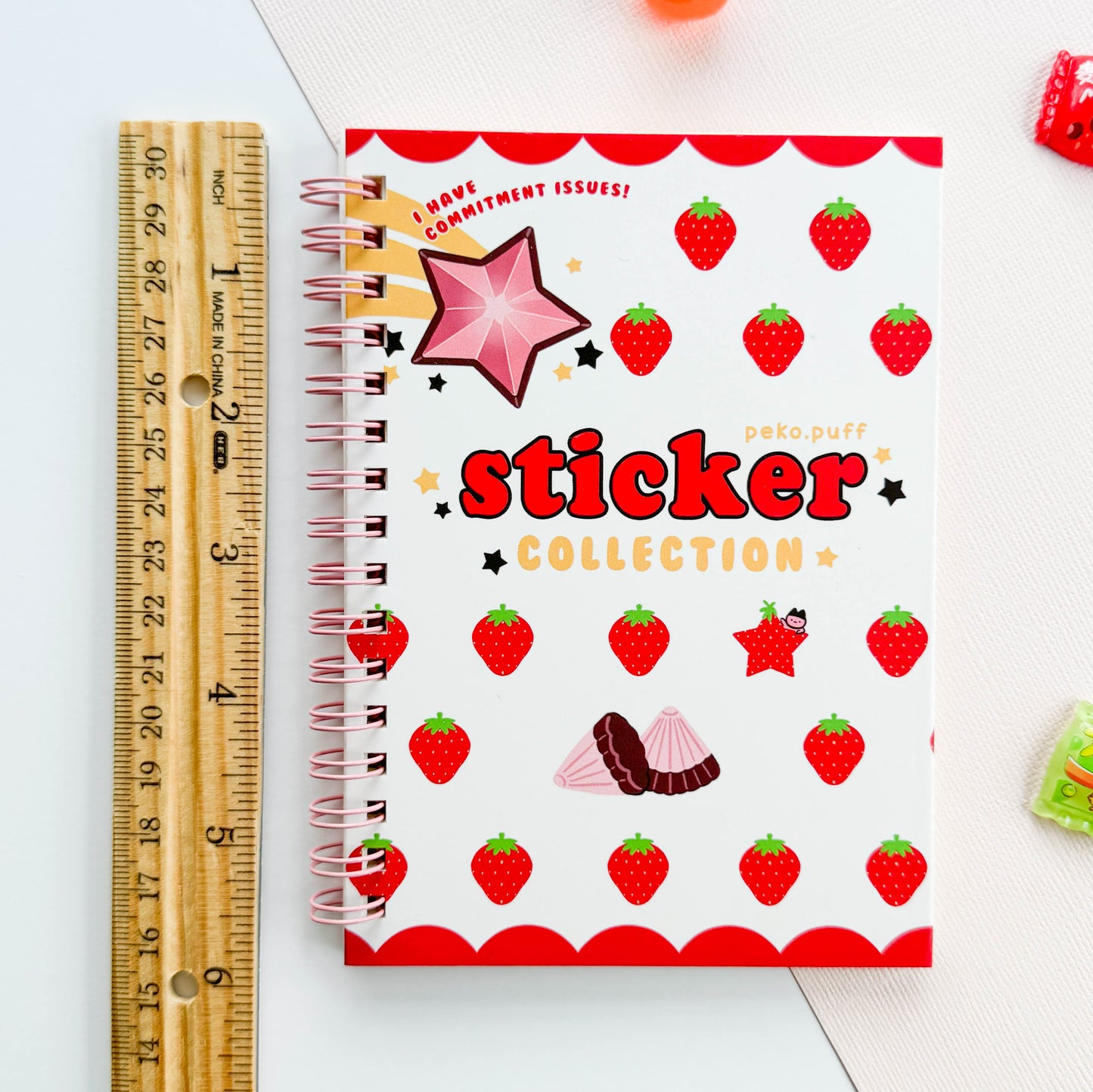 Strawberry Chocolate Mini Reusable Sticker Book