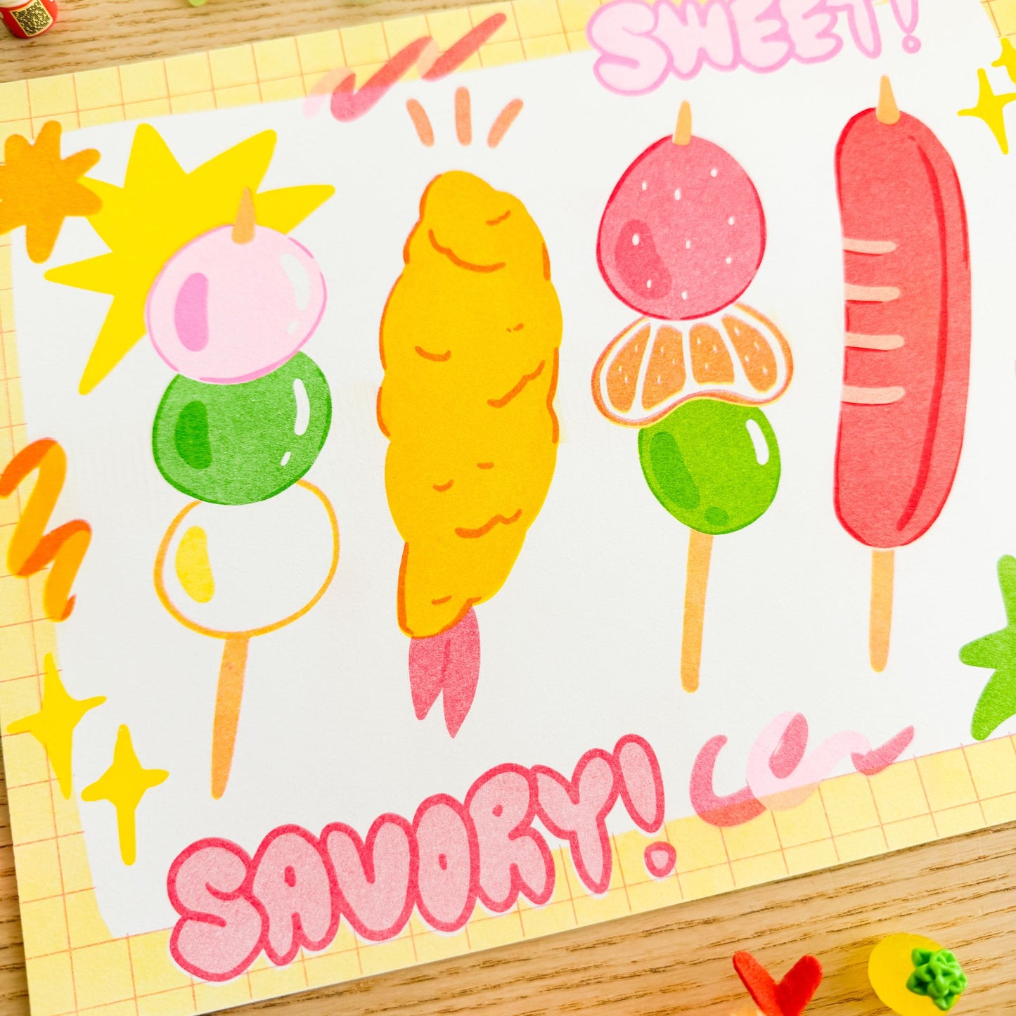 Sweet & Savory Risograph Print