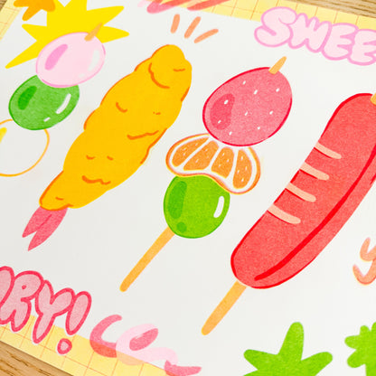 Sweet & Savory Risograph Print