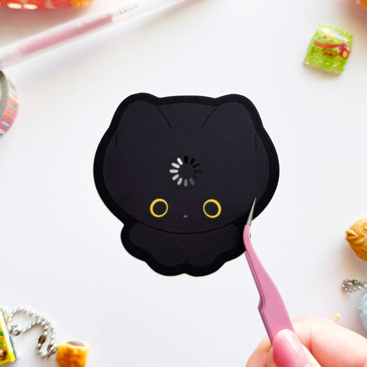 Head Empty Void Black Cat Vinyl Sticker