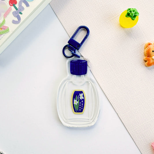White Flower Oil Ointment Keychain