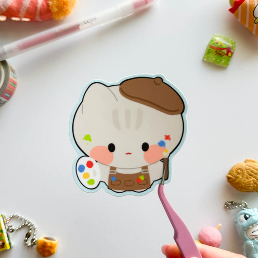 Artist Cat Vinyl Sticker