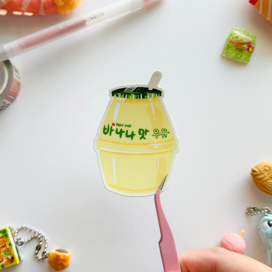 Banana Milk Vinyl Sticker