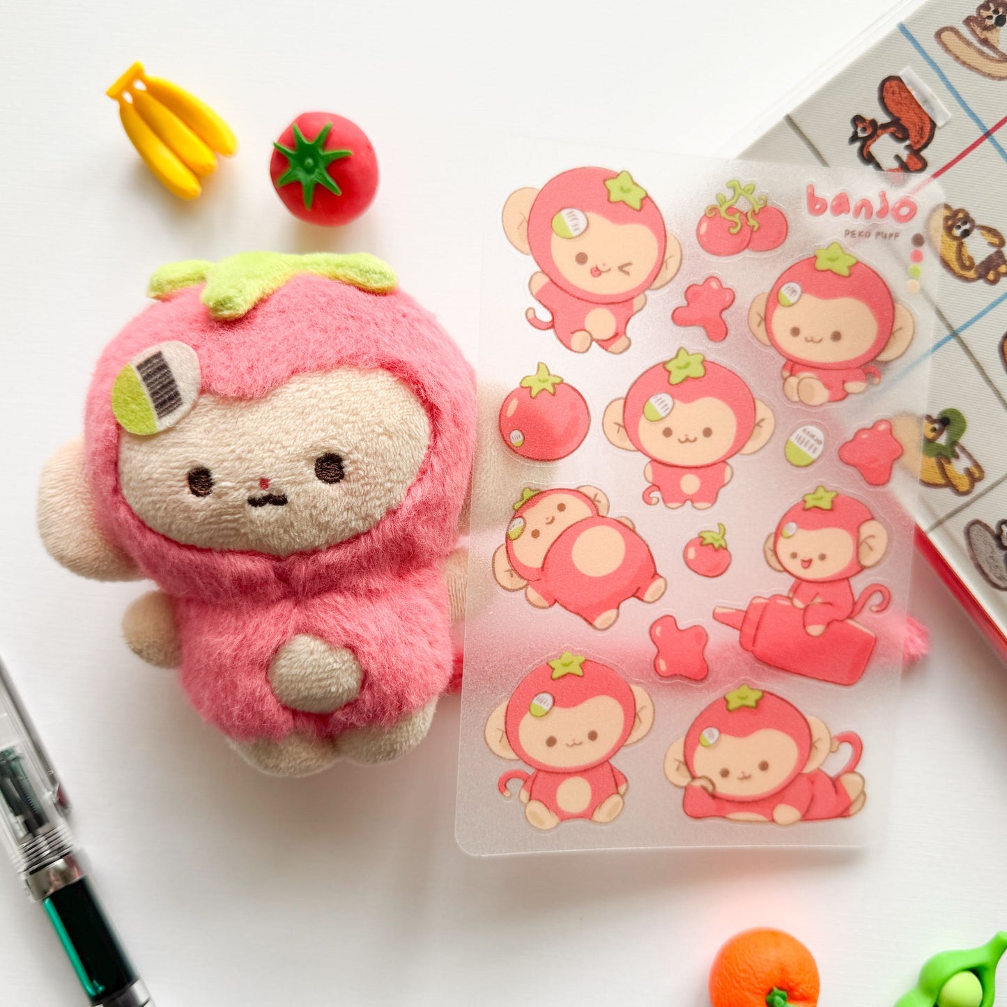 Banjo the Tomato Monkey 2.0 Clear Sticker Sheet