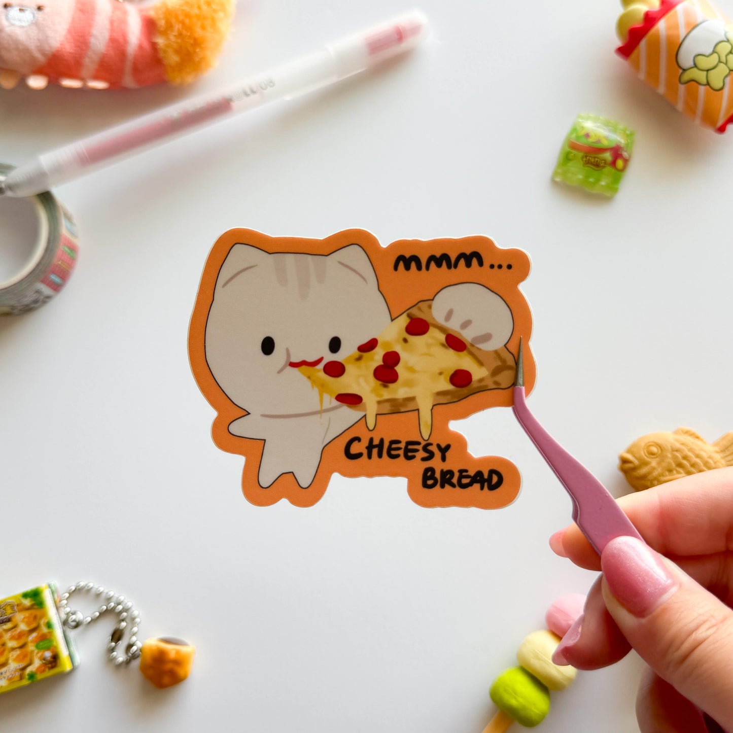 Mmm... Cheesy Bread Vinyl Sticker