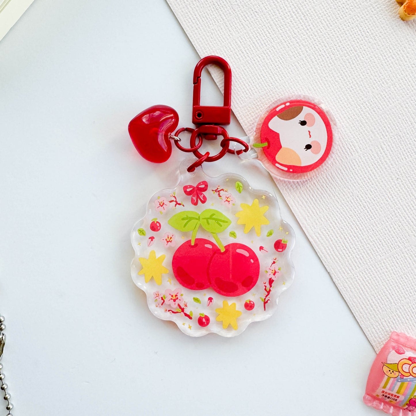 Cherry Trinket Charm Keychain