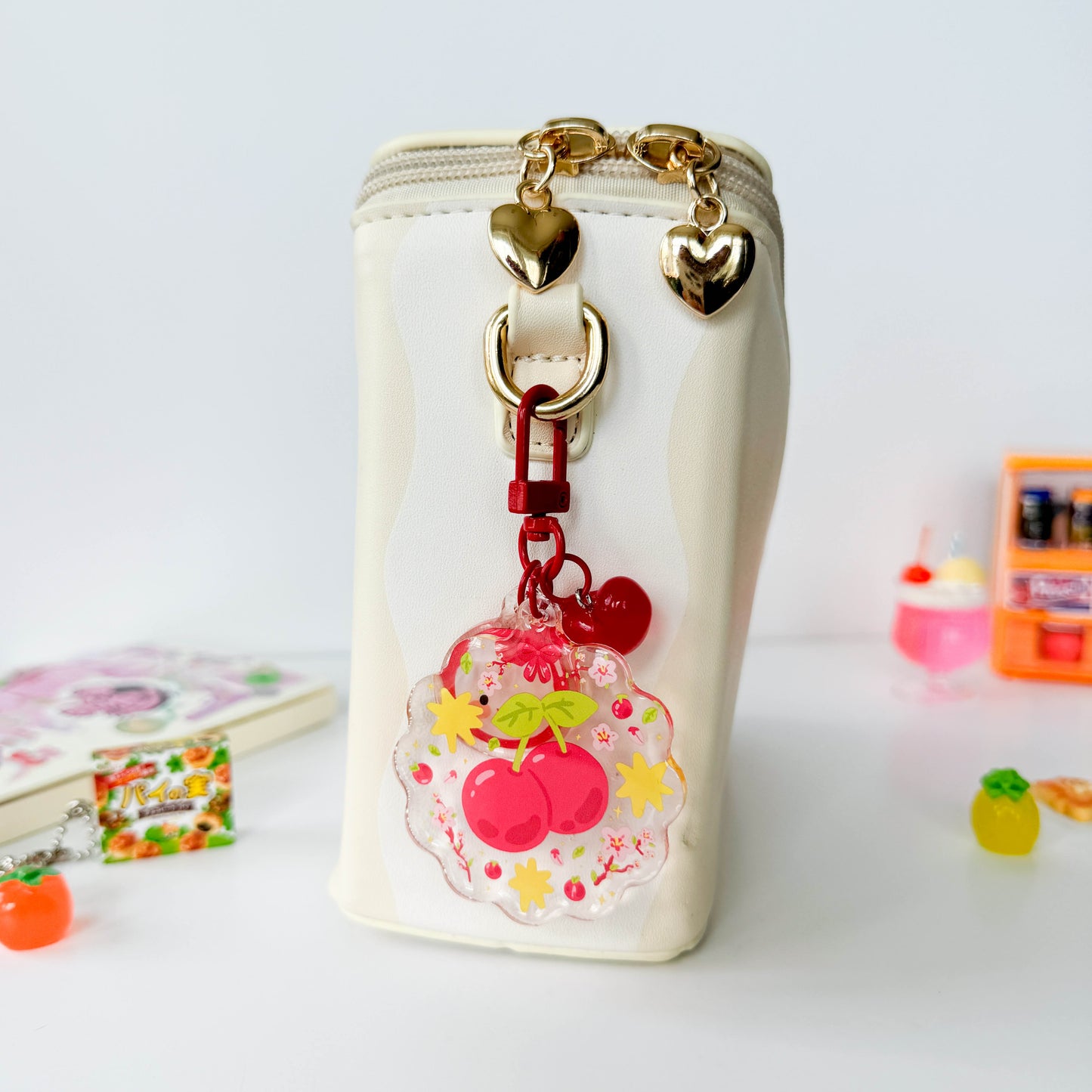 Cherry Trinket Charm Keychain