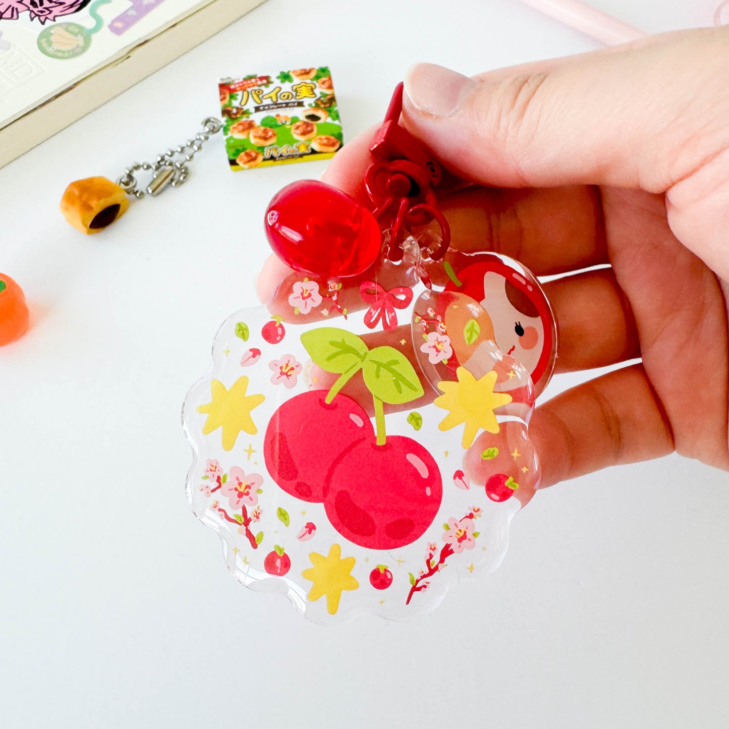 Cherry Trinket Charm Keychain