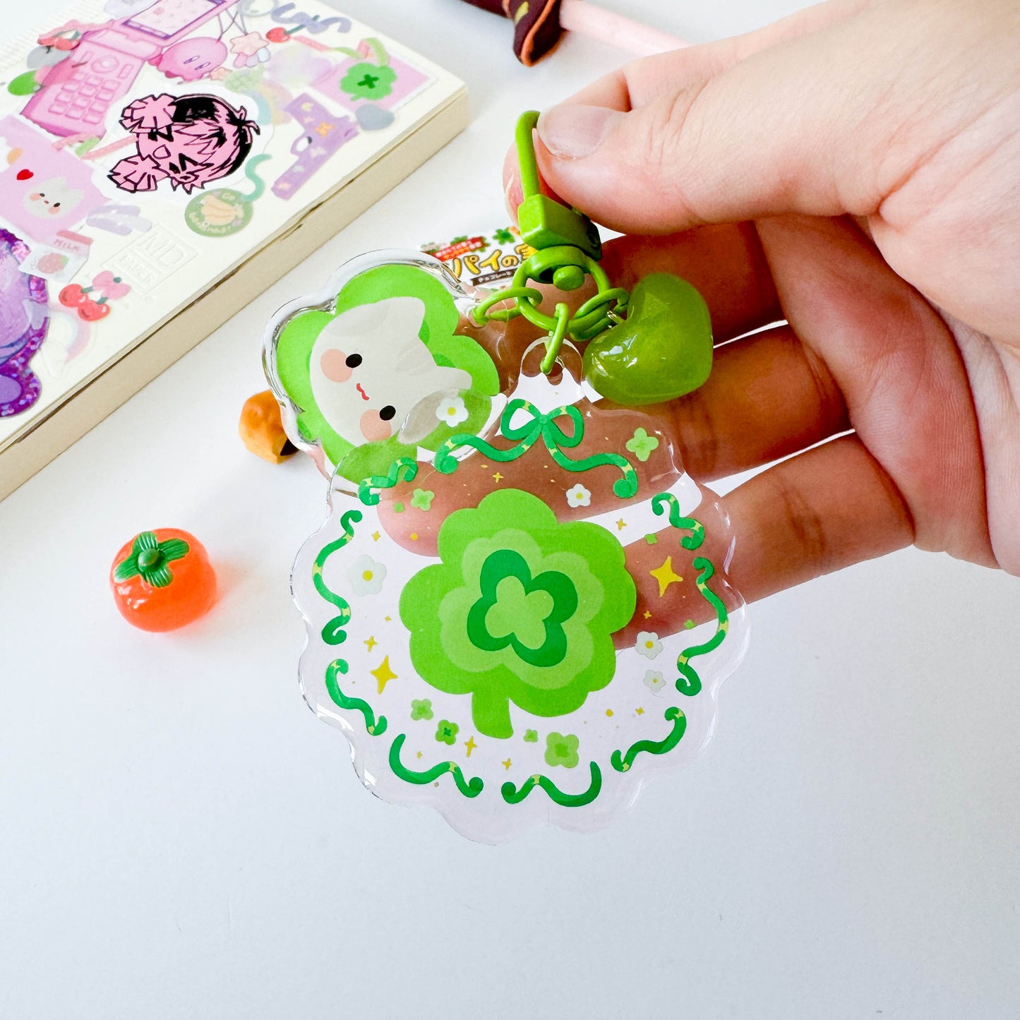 Clover Trinket Charm Keychain