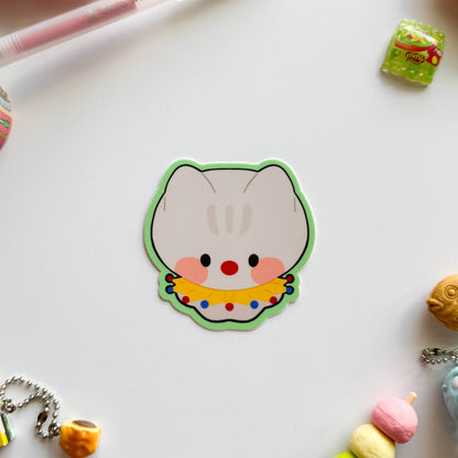 Clown Cat Vinyl Sticker