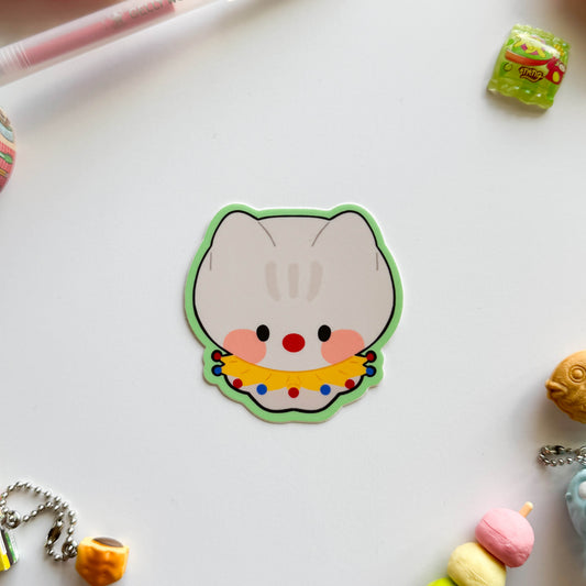 Clown Cat Vinyl Sticker